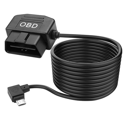 MEIRIYFA OBD Stromkabel für Dash Kamera, OBD OBD2 zu Micro USB Adapter Hardwire Ladekabel mit 24 Stunden Überwachung/Acc Modus Niederspannungsschutz 12-36V zu 5V 3A (3.5M) von MEIRIYFA