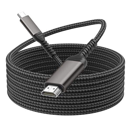 MEIRIYFA USB Typ C auf HDMI Kabel, USB C auf HDMI Adapterkabel 4K 60Hz unidirektionales Nylon geflochtenes Typ C zu HDMI Kabel für Telefone, Laptop, Projektor, Monitor, TV, DVR (2M) von MEIRIYFA