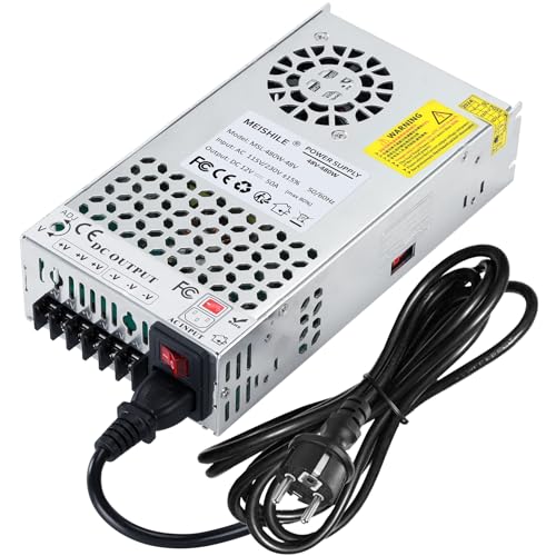 MEISHILE 48V 10A 480W Netzteil Schaltnetzteil, Universal Stromversorgung 230V auf 48V, AC to DC Transformator, Spannungswandler, Trafo 230V 220V für LED Licht Streifen, Verstärker, Glühbirne von MEISHILE