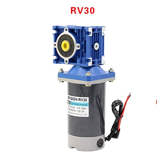 Schrittmotor 120W 12V 24V. DC Wurm-Gang-Reduziermotor RV30 DC. Getriebemotor RV30. Selbstgetriebe Einzel-Lock-Wellenrotation Cw ccw.(70rpm,12V) von MEIVIYA