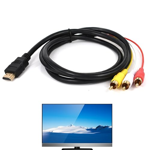 1 x HDMI-Stecker auf 3 Cinch-Kabel, einfacher und einfacher Audio-Video-AV-Adapter, HD-Konvertierungsleitung, rot / gelb / weiß, Kabel zu HDMI, geeignet für TV/HDTV/DVD/1080P/die meisten von MEKEET