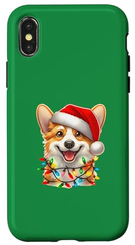 Hülle für iPhone X/XS Merry Corgmas Fun Corgi Hund Weihnachtsbeleuchtung Weihnachtsmannmütze Meme von MERRY CORGMAS! Corgi Dog Owner Memes