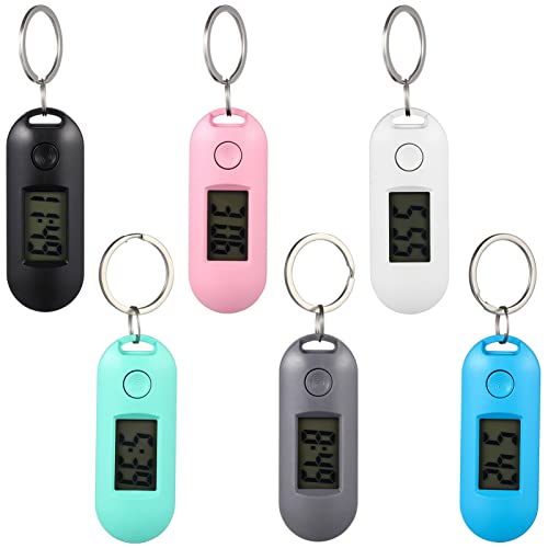 MERRYHAPY 6 Stk elektronische Uhr Kinder Digitaluhr digitale Taschenuhr mit Kette taschenuhren elektrische uhr Schlüsselbund Schlüsselanhänger leuchtende Uhren digitale Taschenuhr mit LED von MERRYHAPY