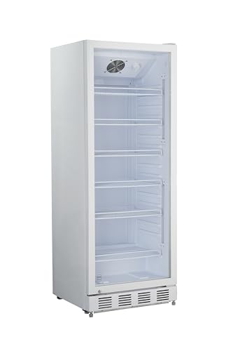 METRO Professional Getränkekühlschrank GSC4280, Metall/Glas, 280 L, belüftete Kühlung, 210 W, mit Schloss, weiß (Weiß) von METRO Professional