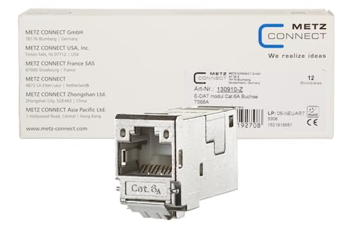 METZ CONNECT E-DAT modul Cat.6A 8(8) Buchse, (12 Stück) von METZ CONNECT