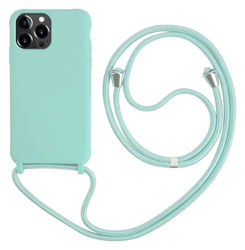 MEVIS Liquid Silikon Handykette Hülle für iPhone 13 Mini,Verstellbarer Halskette Silikon Handyhülle-hellgrün MEVIS Liquid Silikon Handykette Hülle für iPhone 13 Mini,Verstellbarer Halskette Silikon Handyhülle-hellgrün von MEVIS