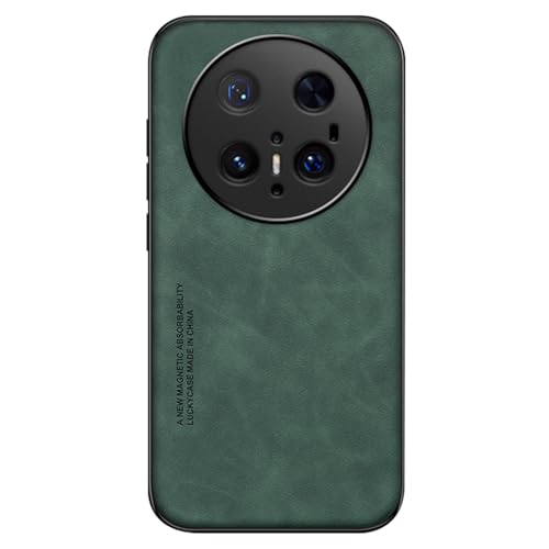 MFAOSHI Schutzhülle Für Huawei Mate 70 Pro/70 Pro+/70, Lederhülle Mit Objektivschutz, Mattes Und Schlankes Cover, Für Fahrzeug Mit Magnetischen Ansaugung,Grün,70 Pro von MFAOSHI