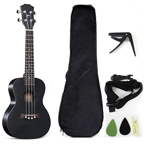 Ukulele Erwachsene 21/23/26 Zoll Ukulele-Zubehör massive Mahagoni-Ukulele mit Gig-Bag-Gurt Nylonsaiten elektronische Stimmgeräte(21inch) von MFGSDFR