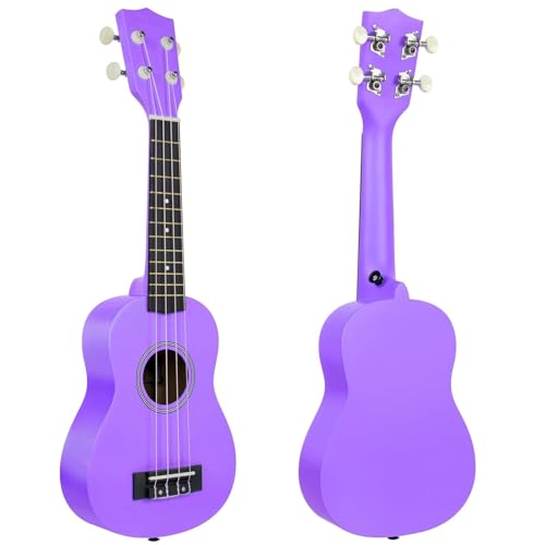 Ukulele Erwachsene Ukulele Tenor 21 Zoll Ukulele Anfänger Ukulele Regenbogen Saiten Set Mit Gurt Stoff Stimmgerät Tasche Picks(Purple) von MFGSDFR