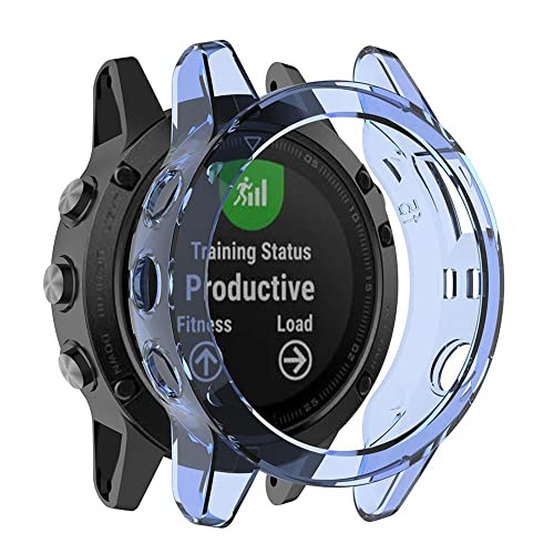 MGTCAR Accessories Ultradünne Schutzhülle für Garmin 6X Smartwatch, Gürtel, weiches TPU, Schutz, Silikonhülle für Fenix 6, 6S, 6X Pro (Blau, für Fenix 6, 6 Pro) von MGTCAR