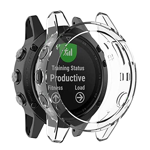 MGTCAR Accessories Ultradünne Schutzhülle für Garmin 6X Smartwatch, Gürtel, weiches TPU, Schutz, Silikonhülle für Fenix 6, 6S, 6X Pro (transparent, für Fenix 6, 6 Pro) von MGTCAR