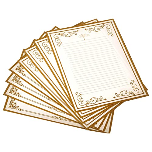 8 Blatt Briefpapier Vintage Briefpapier Stationäres Set Liniert Für Einladungen Grußbriefe Kalligraphie von MHADBKH