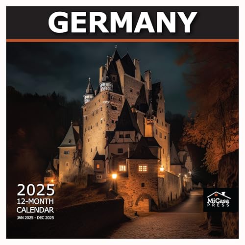 MICASA Germany Monats-Wandkalender 2025, zum Aufhängen, 30,5 x 61 cm, dickes und stabiles Papier, Geschenk, malerische Reiseschlösser, erkunden Sie Deutschland von zu Hause aus von MICASA PRESS