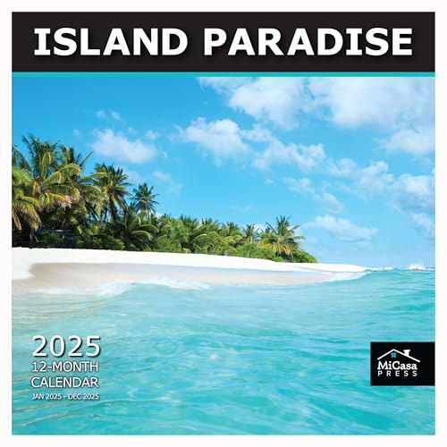 MICASA Island Paradise Monats-Wandkalender 2025, zum Aufhängen, 30,5 x 61 cm, dickes und stabiles Papier, Geschenk, wunderschöner Ozean, tropisch, Strand, Naturreise, für Ihren täglichen Ausflug von MICASA PRESS