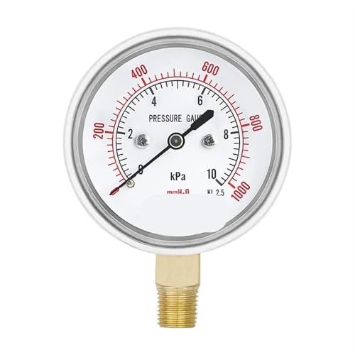 Kapsel-Manometer mit niedriger Membran, 2,5 Zoll Boden, 4 5 6 10 15 16 20 25 30 40 50 60 kpa/mmH2o for Gas, 1 Stück(0-4Kpa) von MICHENGS