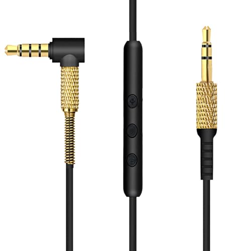 MICMXMO Ersatz Audio Kabel kompatibel mit Marshall Major 1 Major 2 Major 3 Monitor Kopfhörer,3,5mm Stecker Volumen Steuerung Kabel mit Mikrofon Lautstärkeregler für Smartphone,1,25 m,Schwarz von MICMXMO