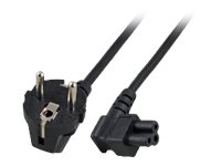 MicroConnect - Strømkabel - IEC 60320 C5 vinklet til CEE 7/7 (han) vinklet - 5 m - sort von MICROCONNECT