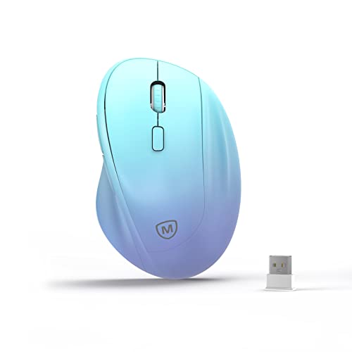 MICROPACK Digitally Yours Ergonomische Kabellose Maus mit USB Dongle für PC Computer, Laptop und Desktop, Vertikale Maus mit leisen Klicks, Langer Akkulaufzeit, Bis zu 1600 DPI, LilaBlau von MICROPACK Digitally Yours