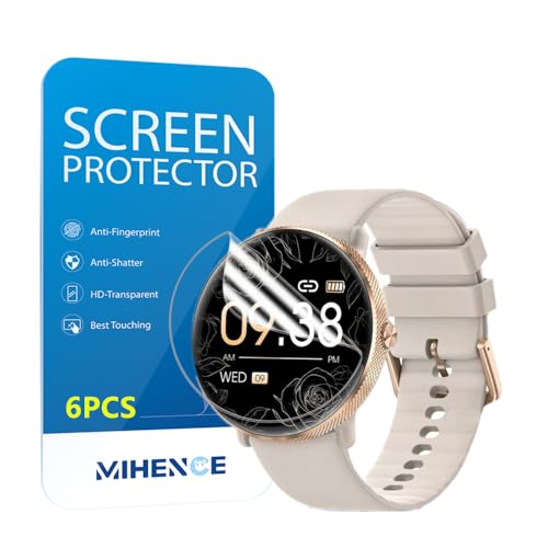 MIHENCE Schutzfolie für S61 Smartwatch 1,39”, TPU HD Displayschutzfolie Kompatibel für DekeFit S61 / AKUMAKA S61 1,39'' Smartwatch [ 6 Stück ] von MIHENCE