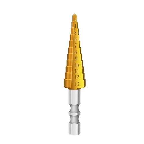 1 Stück Stufenbohrer 3-13 mm HSS Titanbeschichteter Holz-Metall-Lochschneider Kegelbohrer Metallbohrer 1 Stück Stufenbohrer 3-13 mm HSS Titanbeschichteter Holz-Metall-Lochschneider Kegelbohrer Metallbohrer von MIKFESPO