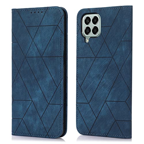 MIKULLE Hülle für Samsung Galaxy M33 Leder Handyhülle mit Kartenfächer Standfunktion und Magnetverschluss Klapphülle Case für Samsung Galaxy M33-Blau von MIKULLE