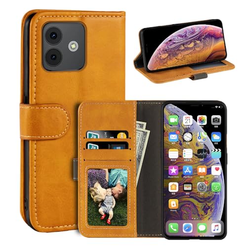 MILEGAO Schutzhülle für Cubot Note 40, magnetisch, PU-Leder, Brieftaschen-Stil, Business-Telefonhülle, modische Klapphülle mit Kartenfach und Ständer für Cubot Note 40 6,5 Zoll (16,7 cm), Gelb von MILEGAO