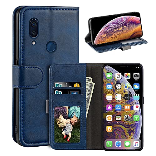 MILEGAO Schutzhülle für ZTE Axon 9 Pro, magnetische PU-Leder, Brieftaschen-Stil, Business-Handyhülle, modische Klapphülle mit Kartenfach und Ständer für ZTE Axon 9 Pro 6,2 Zoll, Blau von MILEGAO