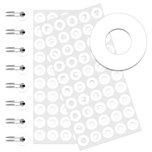 MILUZD Selbstklebende Weiße Lochverstärkungsaufkleber, Lochverstärkungsetiketten mit 1/4 Durchmesser für Schule, Büro, 2500 Stück von MILUZD