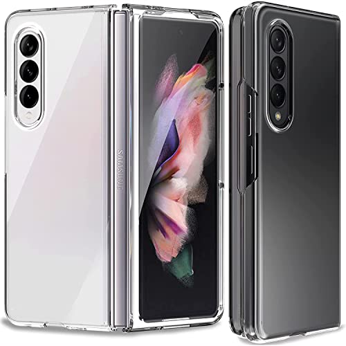 Crystal Clear Hülle für Samsung Galaxy Z Fold 3 [Anti-Vergilbung] Dünn Hart PC Handyhülle Cover [Rückseite und Vorne] Anti-Gelb Kratzfest Schutz Case für Samsung Galaxy Z Fold 3 2021 Transparent von MIMGOAL