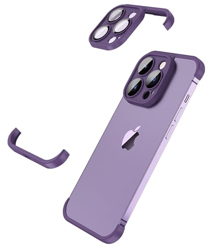 MIMGOAL Hülle für iPhone 12 Pro Bumper Case mit Kameraschutz, Stoßdämpfende Schutzhülle im Schlanken Design Rahmenloses Dünn Slim Lightweight Cover für iPhone 12 Pro Frameless Slim Case, Violett von MIMGOAL