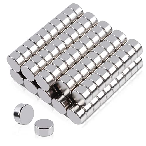 MIN CI 6x3mm Klein Magnete Stark, 80Stück Mini Magnete, Neodym Magnet Rund Flach Magneten Kaufen Kühlschrank Magnete für Magnettafel Pinnwand Fotos von MIN CI