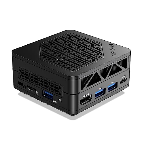 MINIS FORUM EM680 Mini PC, AMD Ryzen 7 6800U 8 Core 16 Thread CPU 32 GB LPDDR5/512 GB SSD Mini-Desktop-Computer, HDMI/USB4-Verbindung, WLAN, BT, USB 3.2×3 von MINIS FORUM