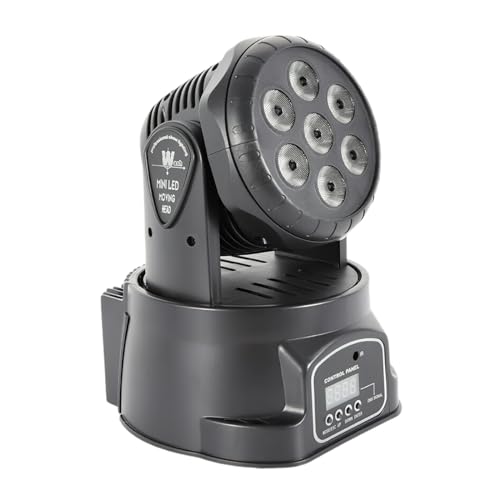 MINRS 7X10W Moving Head LED Mini Party Licht Bühnenlicht dmx512 RGBW Lichteffekte 5 Steuerungsmodus Disco Licht mit Fernbedienung Strobe Beleuchtung Effekt für Disco, Bar, Club, Hochzeit von MINRS