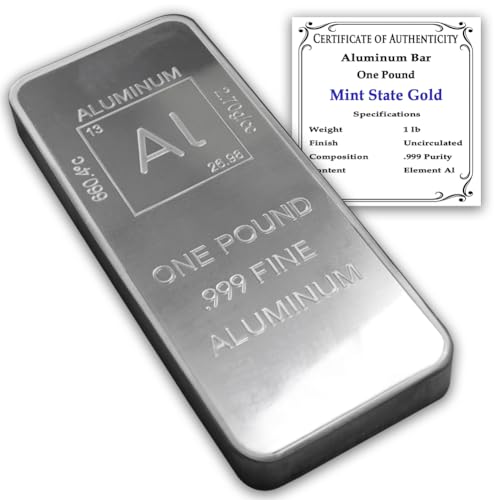 Briefbeschwerer aus Aluminium, 0,5 kg, mit Element-Design, mit Echtheitszertifikat (0,5 kg) von Mint State Gold von MINT STATE GOLD