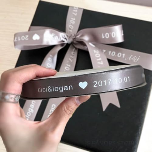 Kundenspezifisches Logo-Namens-Seidensatinband, Personalisiertes, Individuelles Siebdruck-Satinband-Logo Mit Individuellem Logo, Geschenkverpackung For Floristen Und Bäckereien(10 mm) von MINXLTD