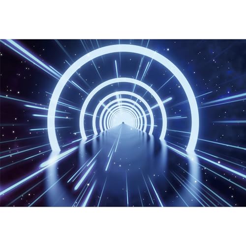 MIRRORANG 2,2x1,5m Science Fiction Backdrop Time Tunnel Interstellar Travel Shooting Hintergrund Erwachsene Geburtstag Party Baby Dusche Fotostudio Fotografie Requisiten, Vinyl von MIRRORANG