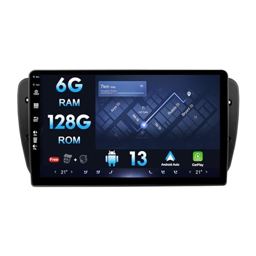 MISONDA 9 Zoll Android Autoradio GPS Navi 6GB+128GB Für Seat Ibiza 6j 2009-2014 Doppel Din Radio Spiegel Link Carplay DSP USB Lenkradsteuerung von MISONDA