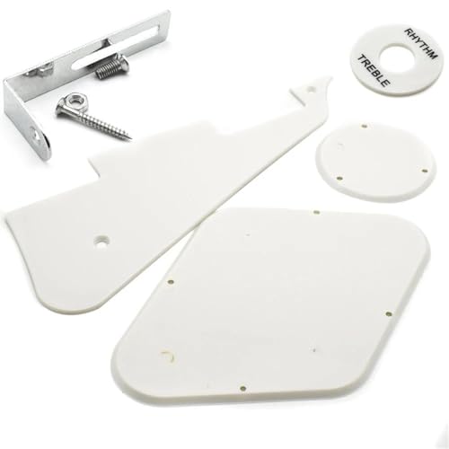 12set Für LP Elektrische Gitarre Schlagbrett Platte Schlagbrett/Hohlraum/Schalter Abdeckungen Mit Halterung Schwarz/Weiß Gitarre Teile E-Gitarren-Schlagbrett hinten(White) von MJHYUGR