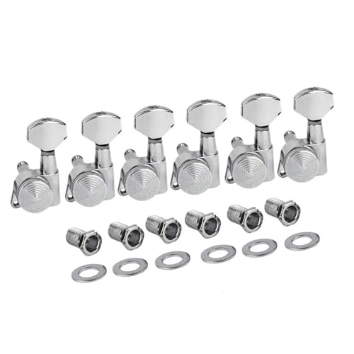 Gitarren Saiten Stimmwirbel Stimmgerät 6 STÜCKE 6L Locking Tuning Pegs Elektrische Gitarre Mechaniken Tuner Chrom Für Linkshänder Gitarre von MJHYUGR