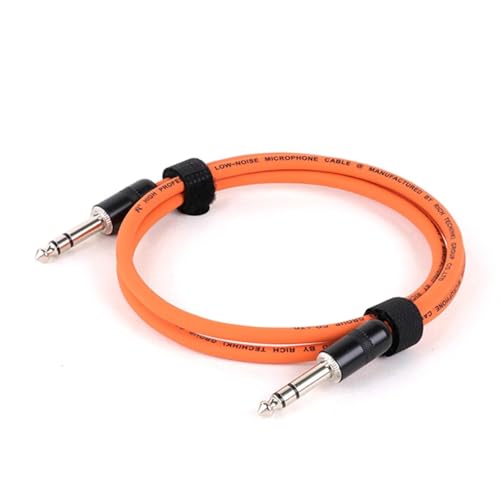 MJHYUGR Instrumentenkabel 1/4 Zoll Gerades Instrumentenkabel Stereo-Audio Professionelles Buntes Kabel Für Gitarre Bass Verstärker Keyboard(Orange,8m) von MJHYUGR