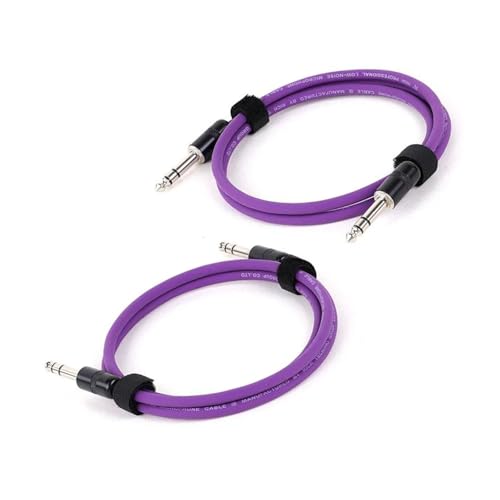 MJHYUGR Instrumentenkabel 1/4 Zoll Gerades Instrumentenkabel Stereo-Audio Professionelles Buntes Kabel Für Gitarre Bass Verstärker Keyboard(Purple,15m) von MJHYUGR