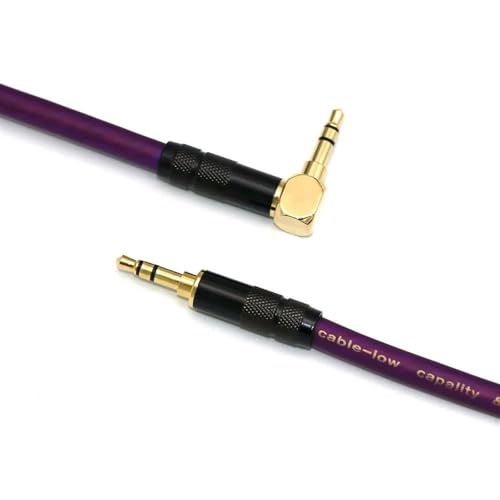 MJHYUGR Instrumentenkabel 3,5-mm-Audio-Lautsprecherkabelwinkel Für Gitarre Vergoldetes Zusatzkopfhörerkabel Mit Kohlefaserschale(B straight-angle,10m) von MJHYUGR