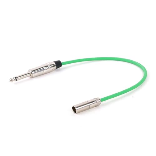 MJHYUGR Instrumentenkabel 3-poliger Mini-Buchsenstecker Auf 6,35 Mm 1/4 Zoll Audio-Verlängerungsadapterkabel Für Gitarren- Und Bassinstrumente, 0,3–30 M(Green,1M) von MJHYUGR