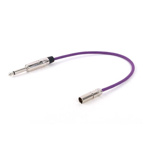 MJHYUGR Instrumentenkabel 3-poliger Mini-Buchsenstecker Auf 6,35 Mm 1/4 Zoll Audio-Verlängerungsadapterkabel Für Gitarren- Und Bassinstrumente, 0,3–30 M(Purple,0.5M) von MJHYUGR