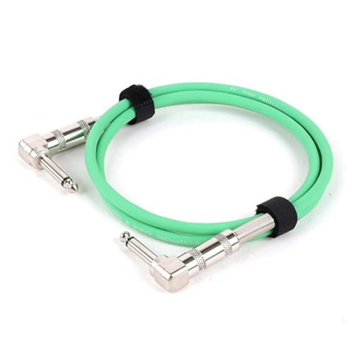 MJHYUGR Instrumentenkabel 6,35 MM Mono Balanced1/4 Winkel Zu Winkel Lautsprecher Verstärker Kabel Für Gitarre Keyboard‎ Dual Kanal Kabel 1PC(Green,1.5m) von MJHYUGR