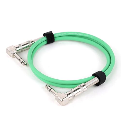 MJHYUGR Instrumentenkabel 6,35 MM Stereo Ausgewogene 1/4 Winkel Zu Winkel Lautsprecher Verstärker Kabel Für Gitarre Keyboard‎ Dual Kanal Kabel 1PC(Green,10m) von MJHYUGR