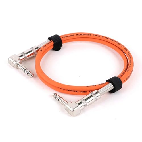 MJHYUGR Instrumentenkabel 6,35 MM Stereo Ausgewogene 1/4 Winkel Zu Winkel Lautsprecher Verstärker Kabel Für Gitarre Keyboard‎ Dual Kanal Kabel 1PC(Orange,8m) von MJHYUGR