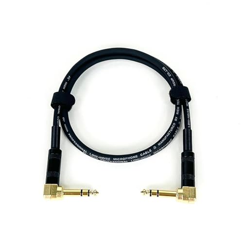 MJHYUGR Instrumentenkabel 6,35 Stereo Balanced1/4 Abgewinkelt Zu Abgewinkelt Lautsprecher Verstärker Kabel Für Gitarre Tastatur‎ Dual Kanal Kabel(Black,1m) von MJHYUGR