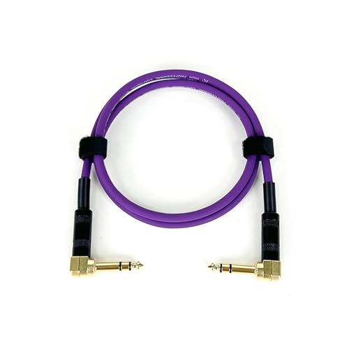 MJHYUGR Instrumentenkabel 6,35 Stereo Balanced1/4 Abgewinkelt Zu Abgewinkelt Lautsprecher Verstärker Kabel Für Gitarre Tastatur‎ Dual Kanal Kabel(Purple,0.3) von MJHYUGR