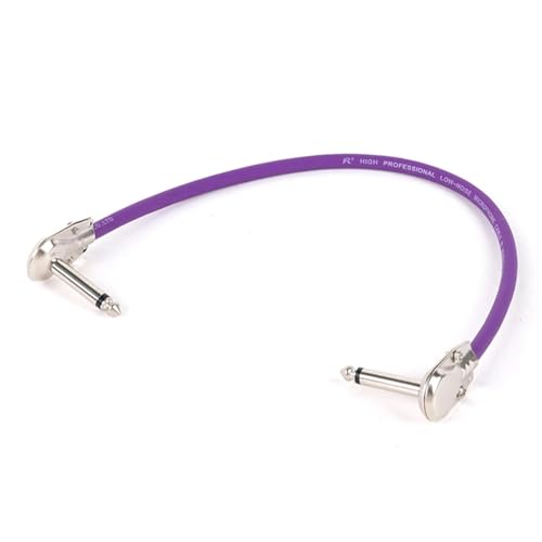 MJHYUGR Instrumentenkabel Gitarreneffektpedalkabel Flacher Patchstecker 6,5 Mm Monostecker 1/4 Zoll TS-Buchse Kupferkern Oberflächendraht Adapterleitung(Purple,8m) von MJHYUGR